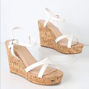 Darlene White Wedge Sandals from Lulus